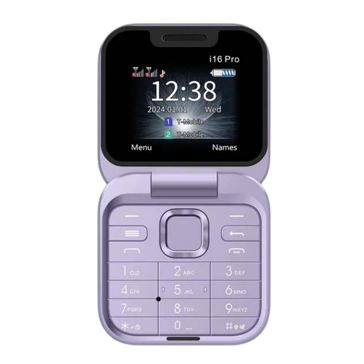 FlexFold dual SIM mobile phone with both SIM cards inserted into slots, easy access