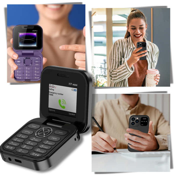 FlexFold dual SIM flip phone with HD camera lens visible, ready for crisp photos