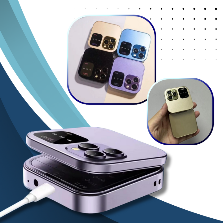 FlexFold dual SIM phone with headphones plugged in, enjoying music player function