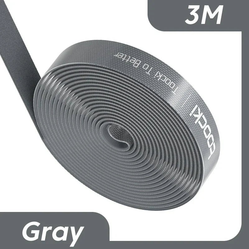 Flexible Cable Organiser Roll securing a bundle of electronic wires neatly