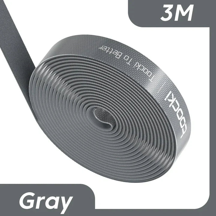 Flexible Cable Organiser Roll securing a bundle of electronic wires neatly