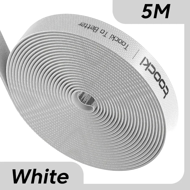 Unrolled Flexible Cable Organiser, showing its length and flexibility for various cable sizes