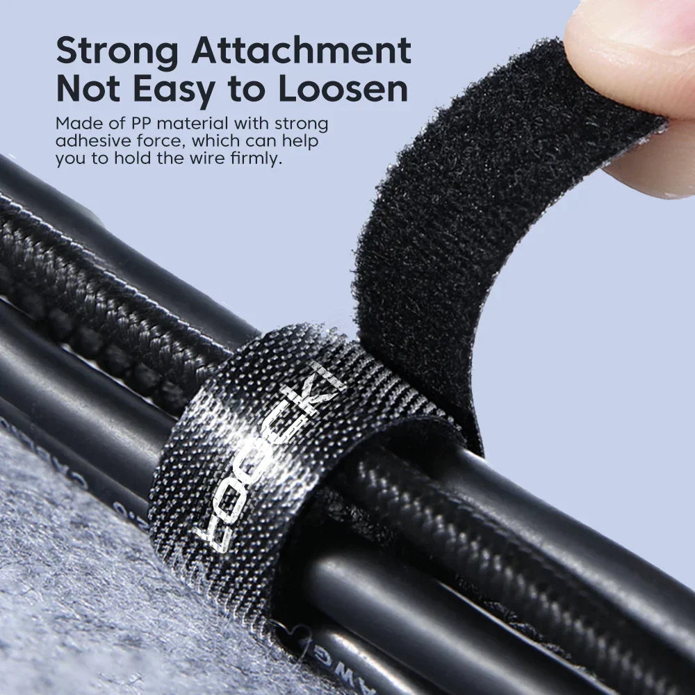 Close-up of a Cable Organiser Roll FlexWrap, showing its flexible design for wire management