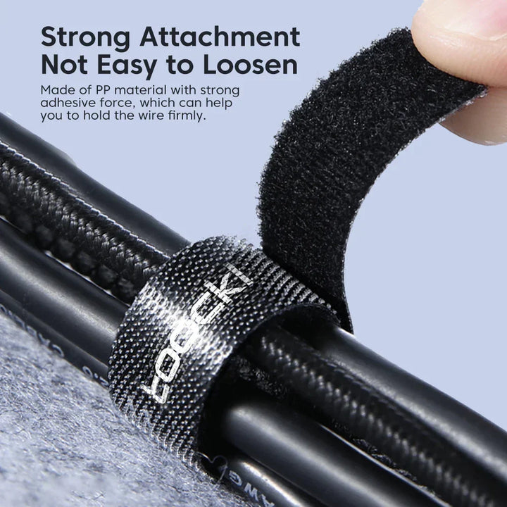 Close-up of a Cable Organiser Roll FlexWrap, showing its flexible design for wire management
