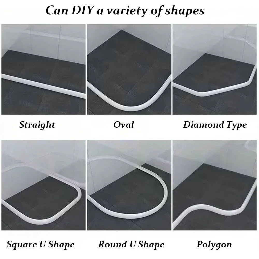 Prevent water overflow with an easy install flexible silicone shower barrier in any bathroom.