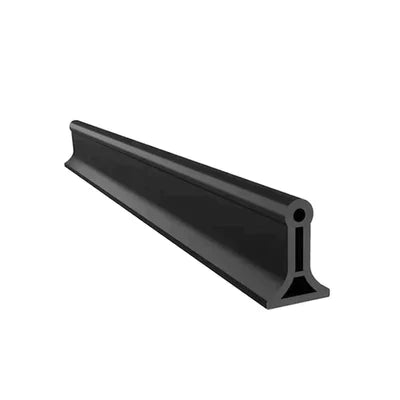 White silicone shower barrier, waterproof water stopper for bathroom flood prevention.