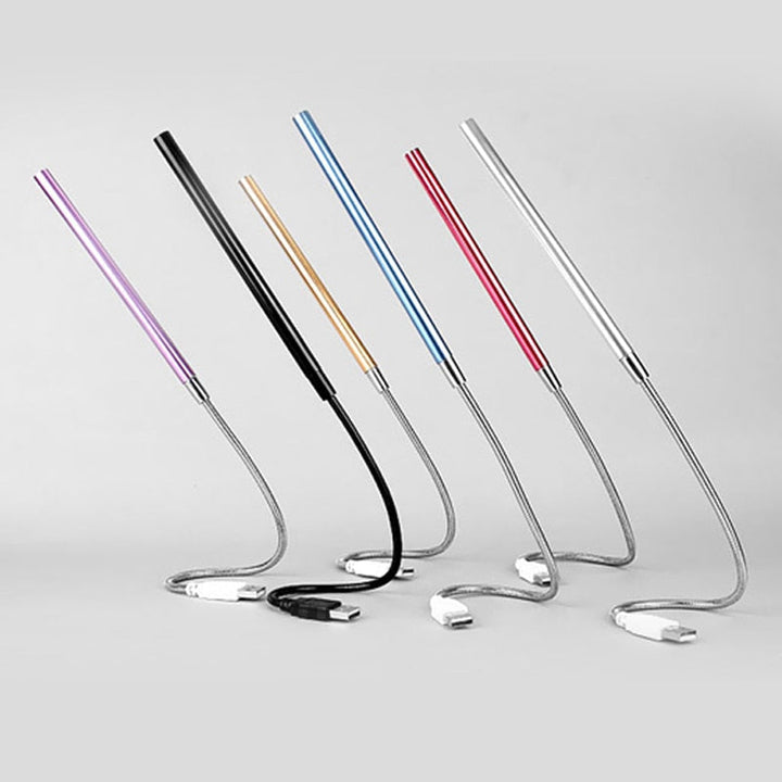Compact USB LED gooseneck light, perfect for illuminating a keyboard or work area