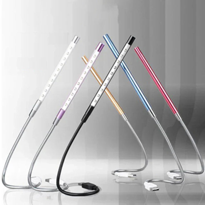 Adjustable USB LED desk lamp with flexible gooseneck for targeted illumination