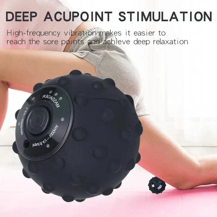 Portable FlexiRoll vibrating massager with textured surface for sports recovery and pain relief.