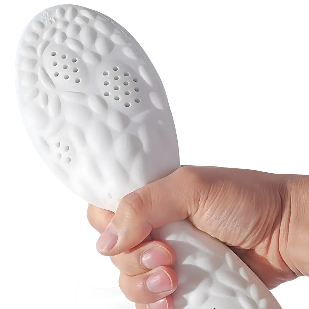 Orthopedic FlexiStride insoles for plantar fasciitis & heel pain relief during running & sports.