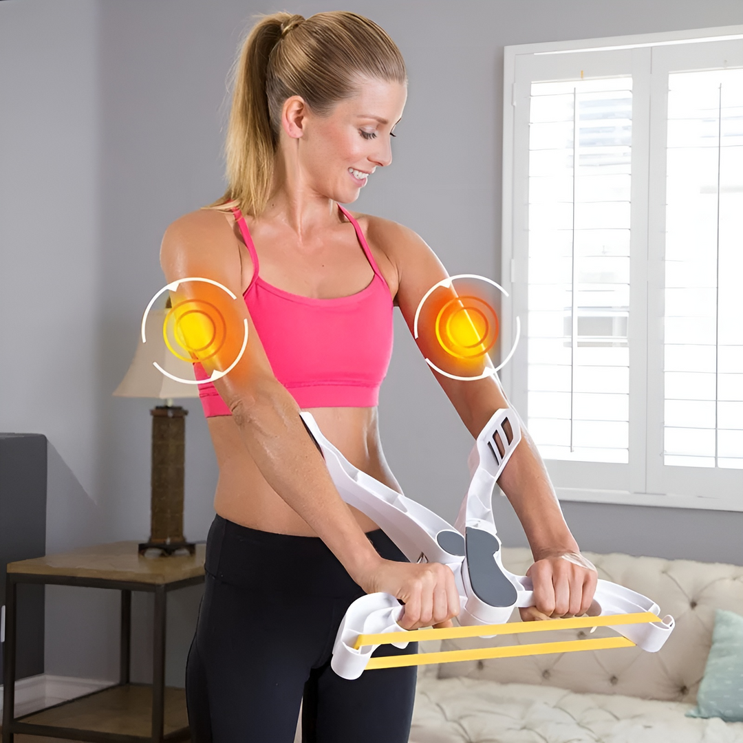 Portable FlexiTone arm trainer for effective home gym strength training and muscle building.