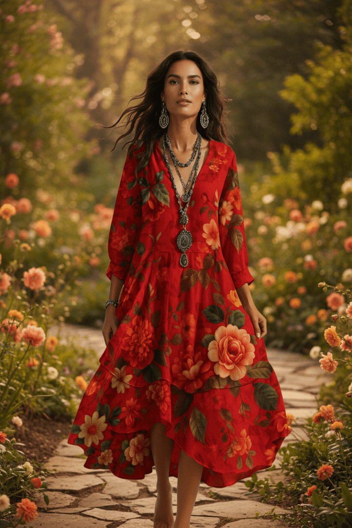 Elegant yellow Boho vintage maxi dress for women, ideal for casual summer days or chic vacation evenings.