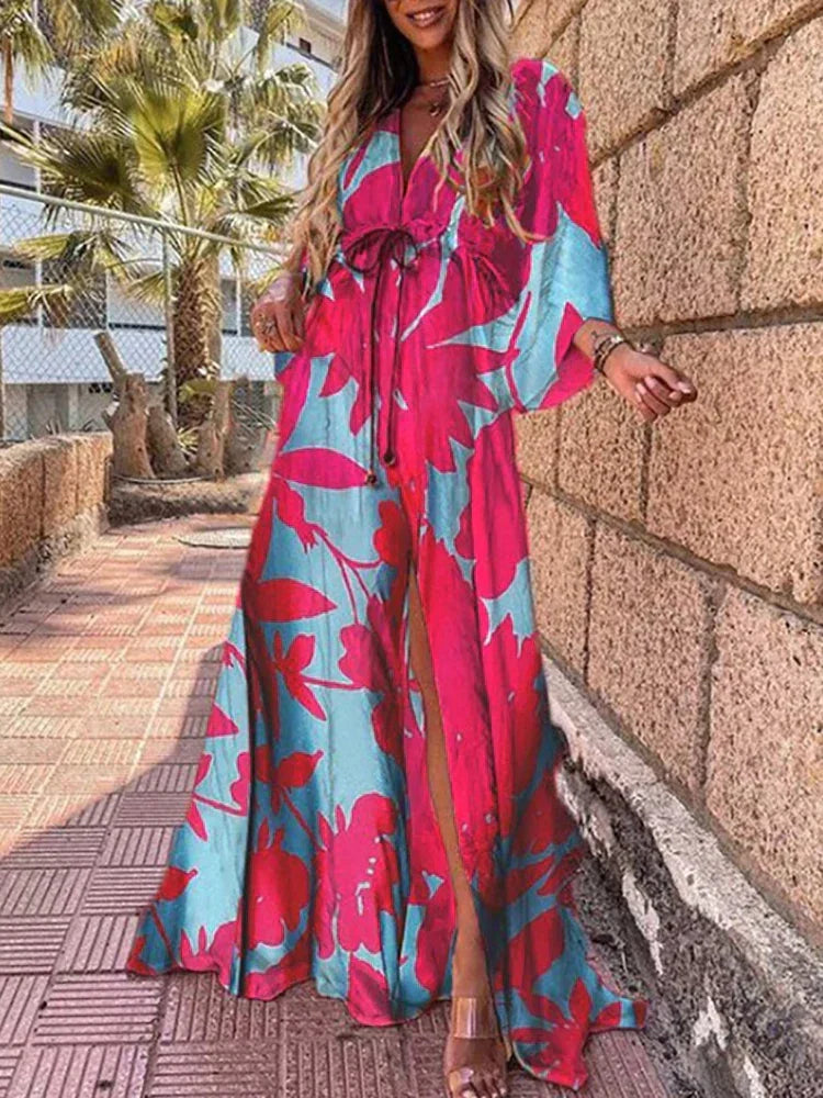 Stylish printed beach dress for women, great for vacation, resort, or casual summer outings. Effortless look.