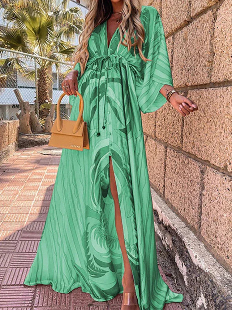Zamara women's printed sleeveless beach dress, a stylish and comfortable option for summer vacation wear.