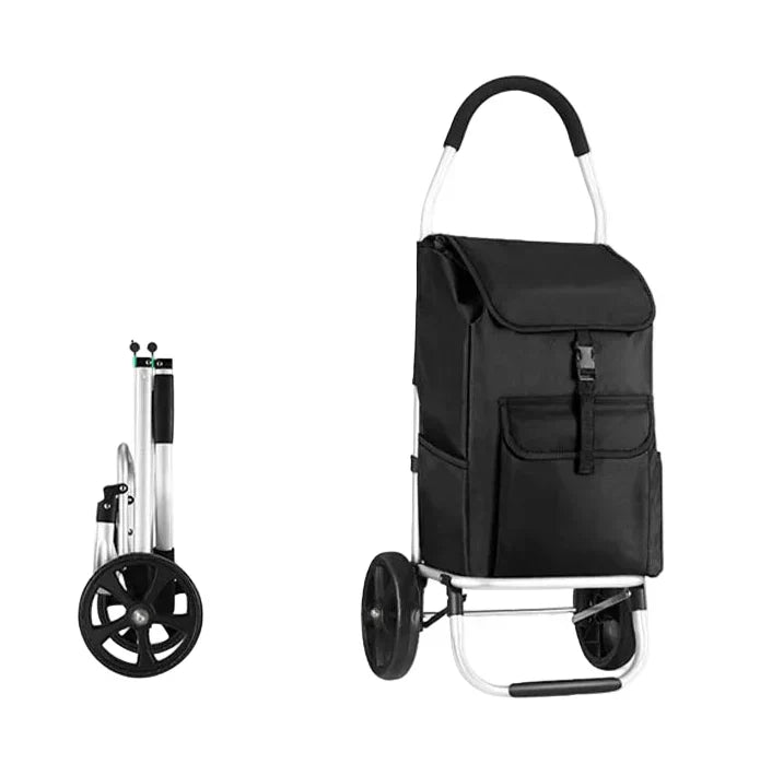 Lightweight aluminum shopping trolley, foldable design, perfect for portable utility and home shopping