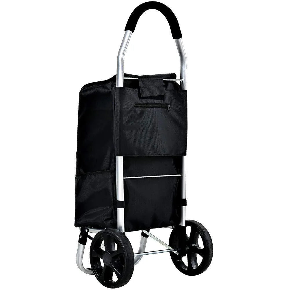 Unisex foldable grocery cart, aluminum construction, ideal for convenient transport of goods