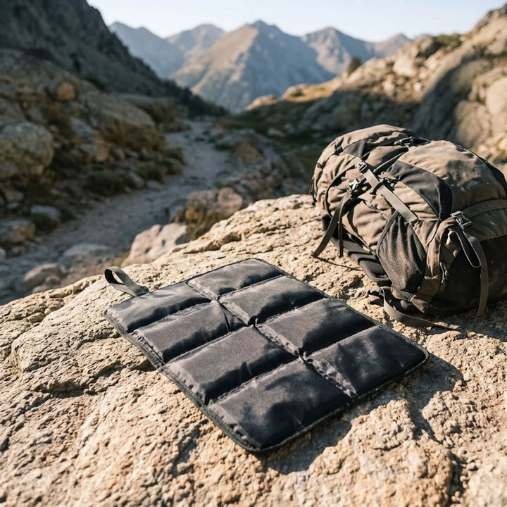 Foldable camping seat cushion pad for outdoor hiking & backpacking. Lightweight & portable trail comfort.