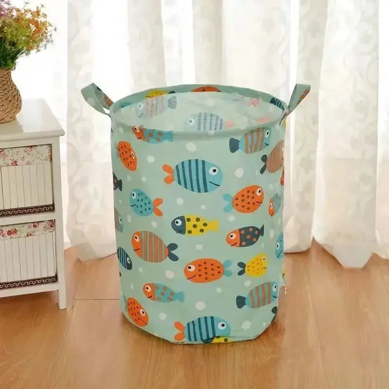 Eco-friendly foldable laundry hamper, made from cotton linen, perfect for modern home organization.