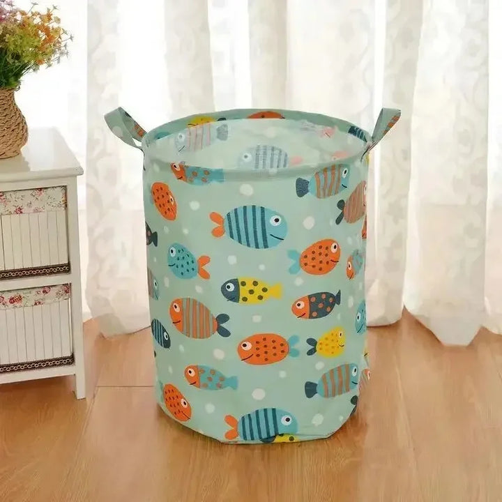 Eco-friendly foldable laundry hamper, made from cotton linen, perfect for modern home organization.