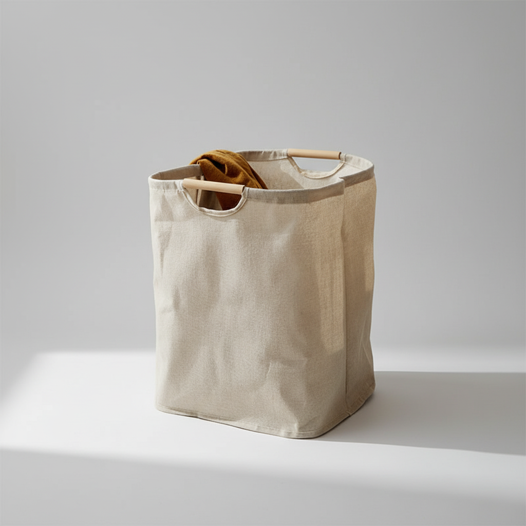 WashiBasket foldable cotton linen laundry basket, ideal for home storage