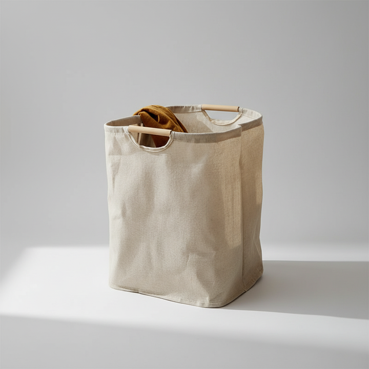 WashiBasket foldable cotton linen laundry basket, ideal for home storage