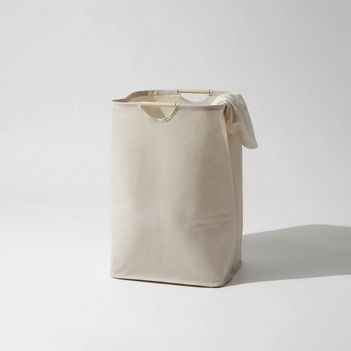 Stylish foldable storage solution: cotton linen basket for decluttering homes