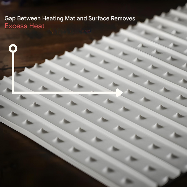 Electric dinnerware warming mat, foldable silicone design for easy storage and keeping multiple dishes warm for guests.