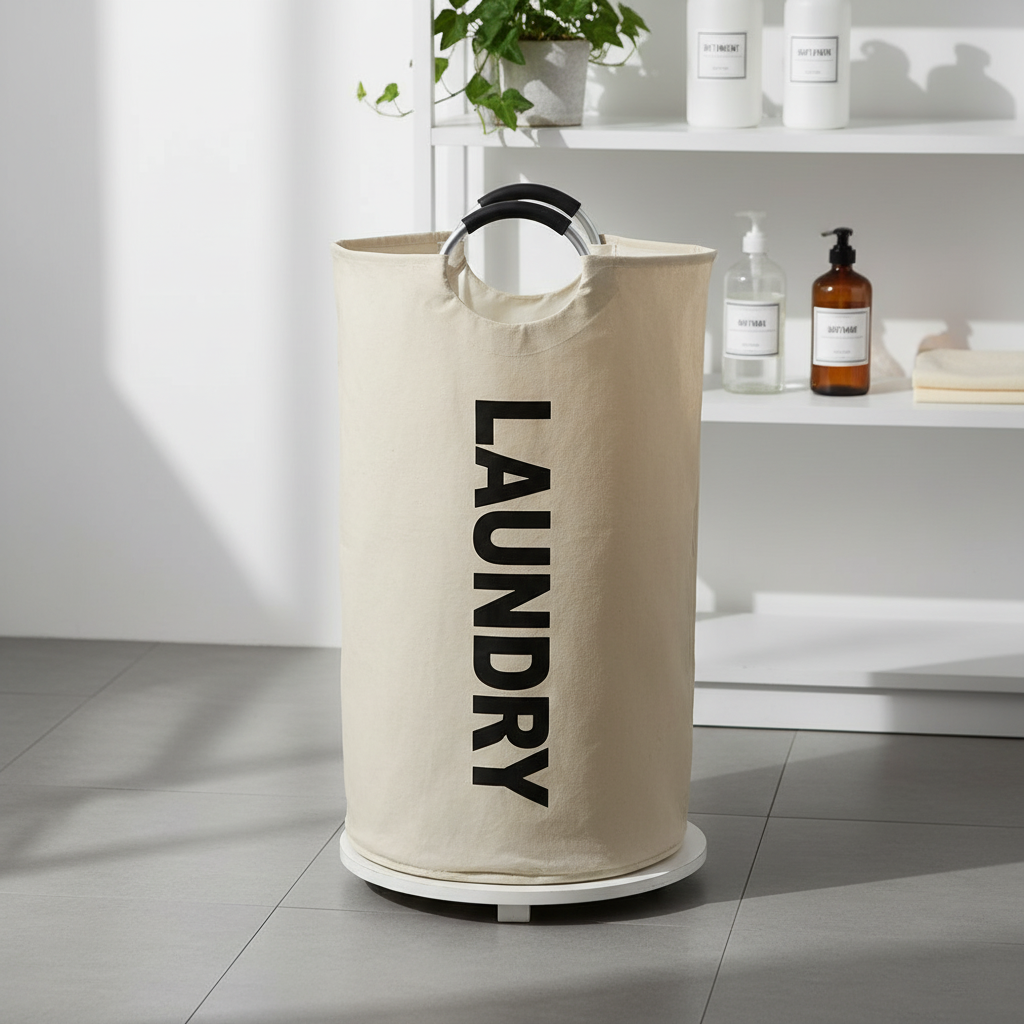 Foldable extra large laundry basket by Laundrify, with a spacious design for home organization.
