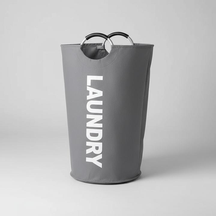Smart home organization with an extra large foldable laundry basket, water repellent fabric.