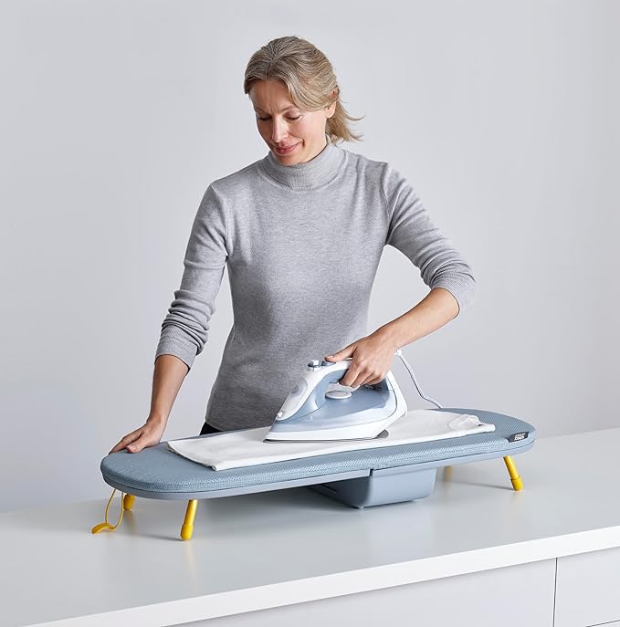 Space-saving foldable ironing board, perfect home essential for modern laundry rooms