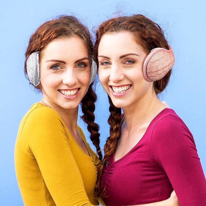 Close-up of a black knitted ear warmer with soft fleece lining, ideal unisex cold weather accessory.