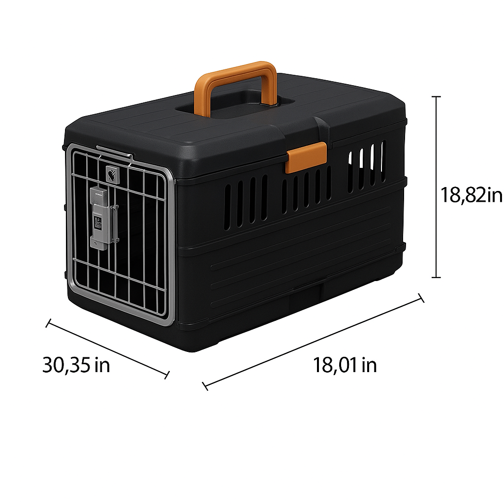 Easy-to-store foldable pet carrier for dogs & cats. Lightweight and compact for convenient travel & home use.