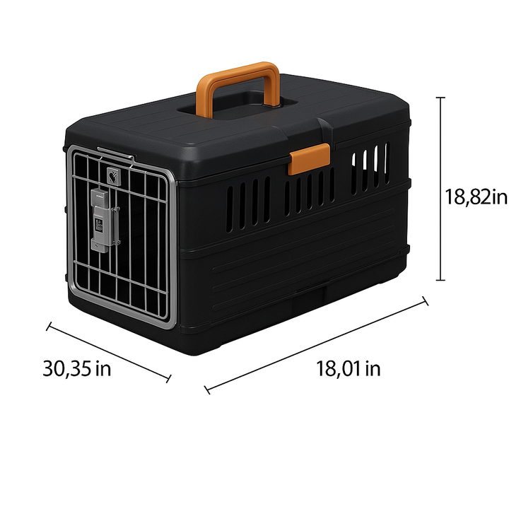 Easy-to-store foldable pet carrier for dogs & cats. Lightweight and compact for convenient travel & home use.