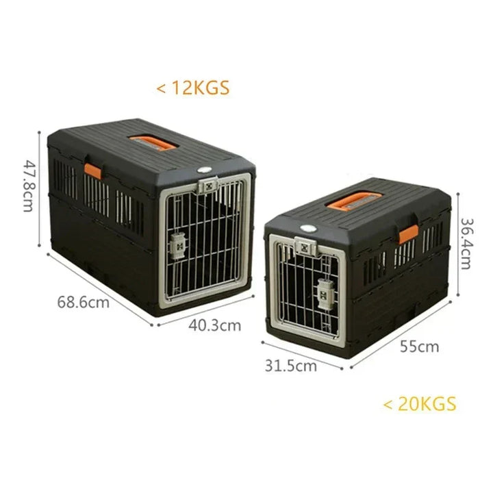 Versatile pet travel carrier, suitable for both dogs & cats. Foldable, portable design with top & side entry.