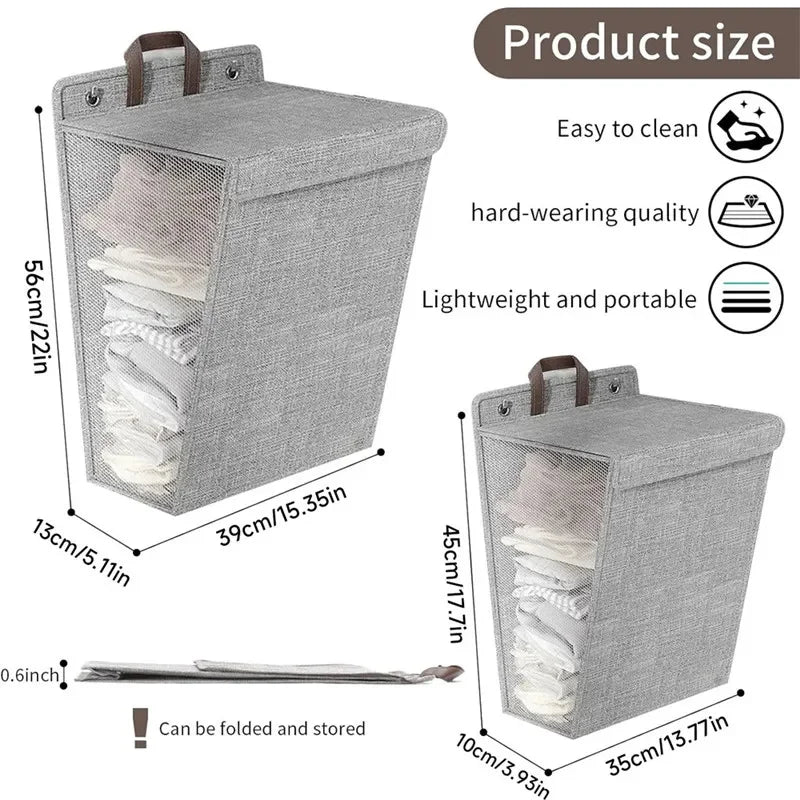 Space-saving foldable laundry basket, a practical solution for home organization