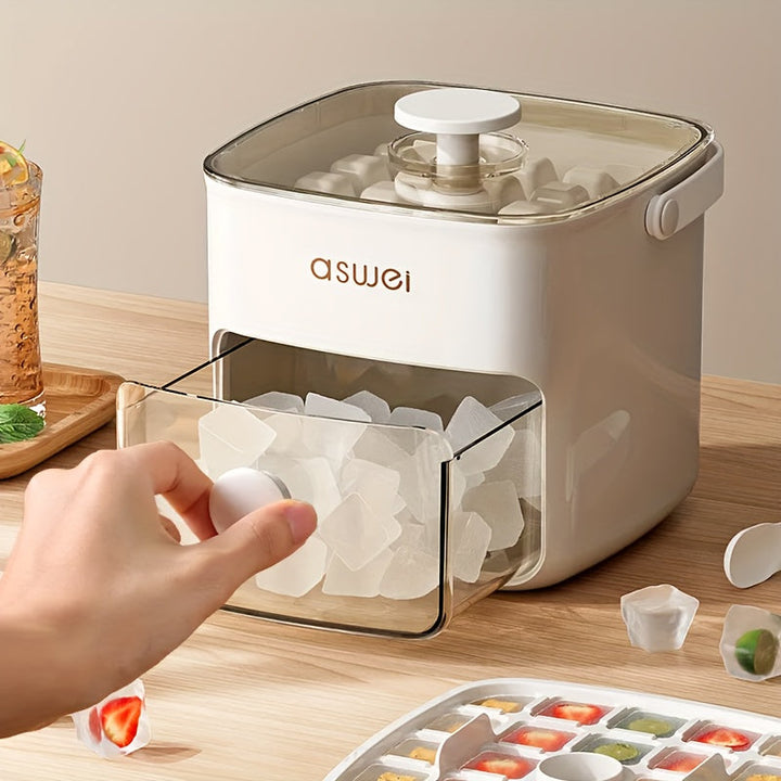 Food grade plastic large ice cube tray & ball maker for summer drinks & home bar. Perfect kitchen accessory.
