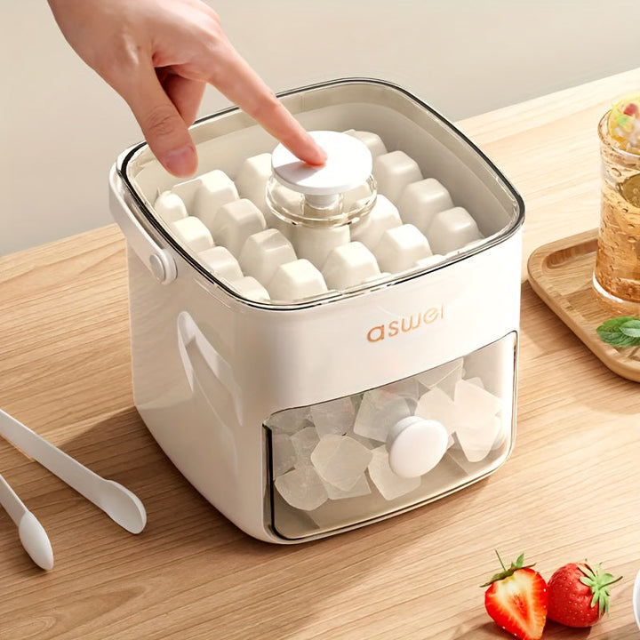 Versatile large plastic ice maker for perfect ice cubes & spheres. Essential kitchen accessory for drinks & parties.