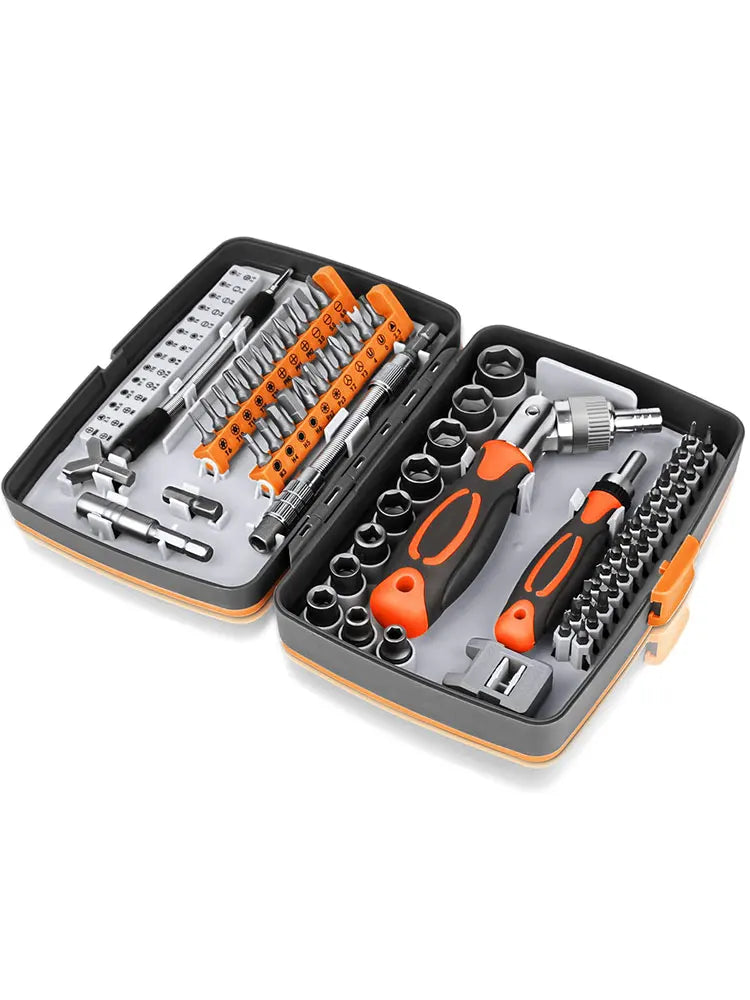 FortiDrive hand tools: 68-in-1 ratchet screwdriver kit with magnetic precision bits for repair