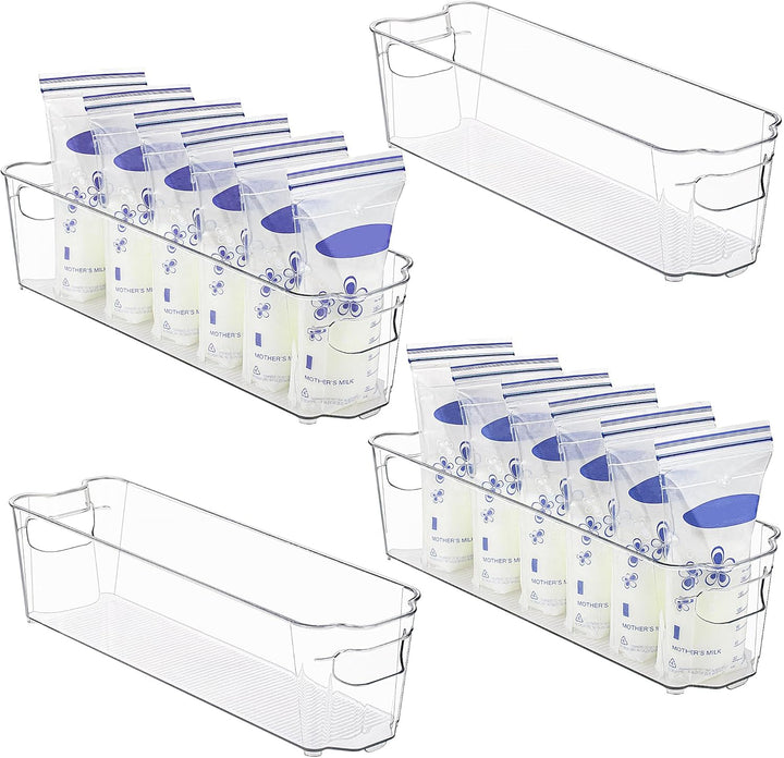 Transparent multi-purpose bins, suitable for fridge, pantry, and crafts.