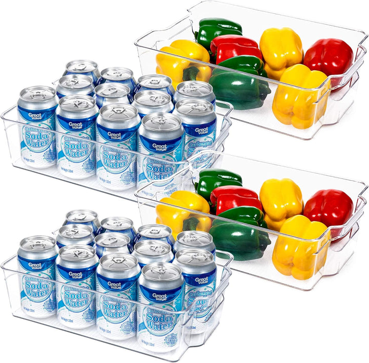 Healthy food storage starts with this 4-piece clear refrigerator bin set.