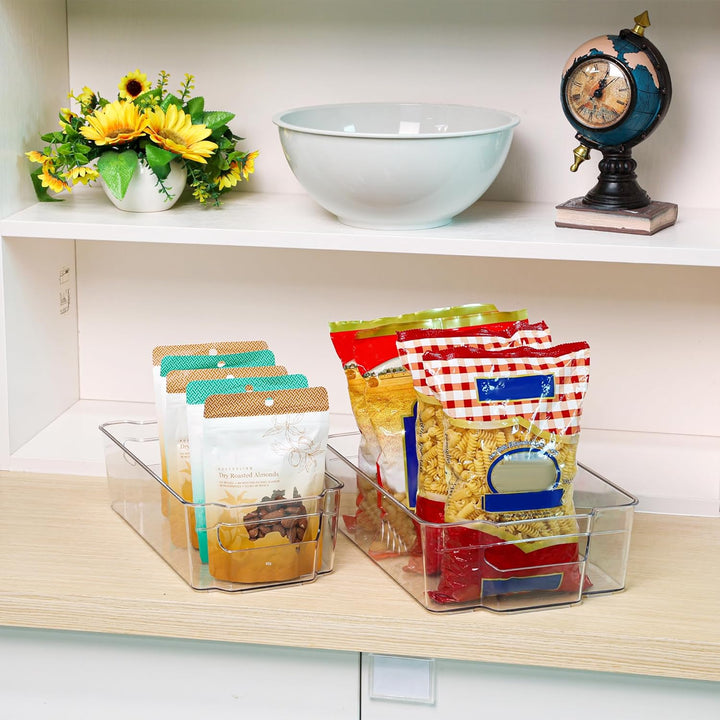 Efficient home organization with transparent fridge storage containers, 4-piece set.