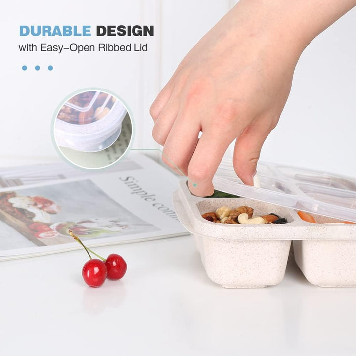 Durable 4-compartment lunch boxes, designed for easy meal prepping and transport