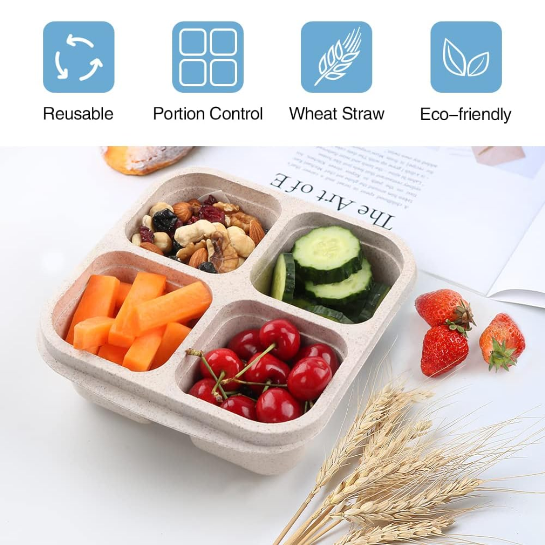 Multi-use 4-pack bento containers, great for portion control & food separation