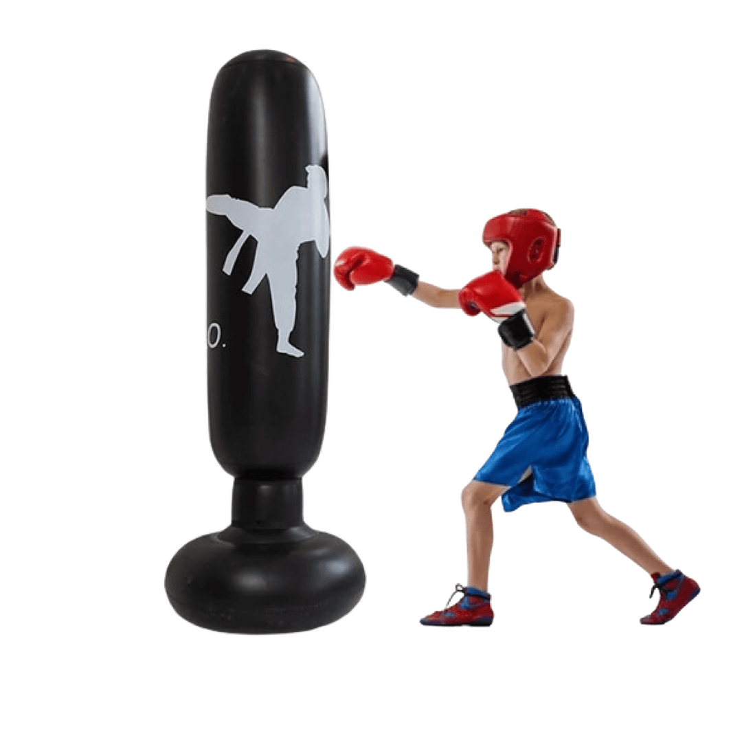 Tall ImpactPro freestanding inflatable punch tower. Ideal for boxing workouts, strength & endurance training.