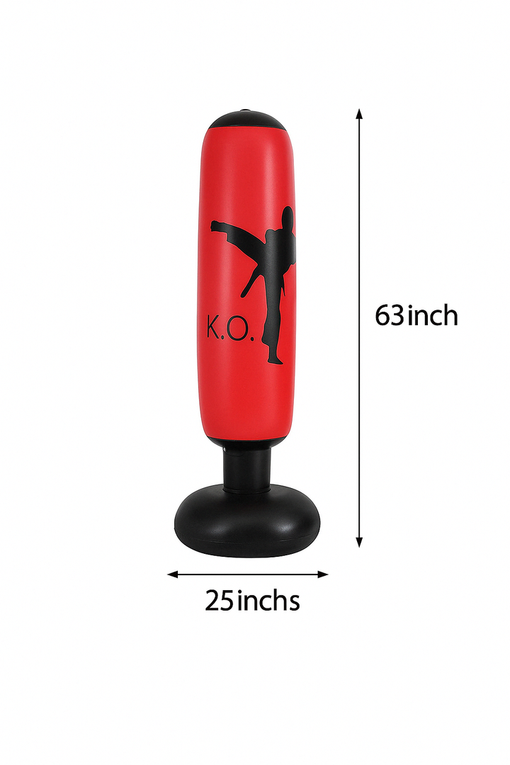 Freestanding inflatable punching tower, suitable for boxing, fitness workouts, stress relief, and home exercise.