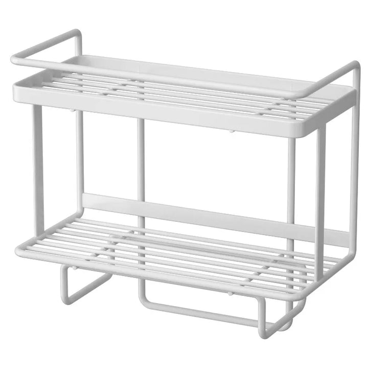 LooShelf bathroom organizer holding towels and plants, illustrating versatile storage solutions