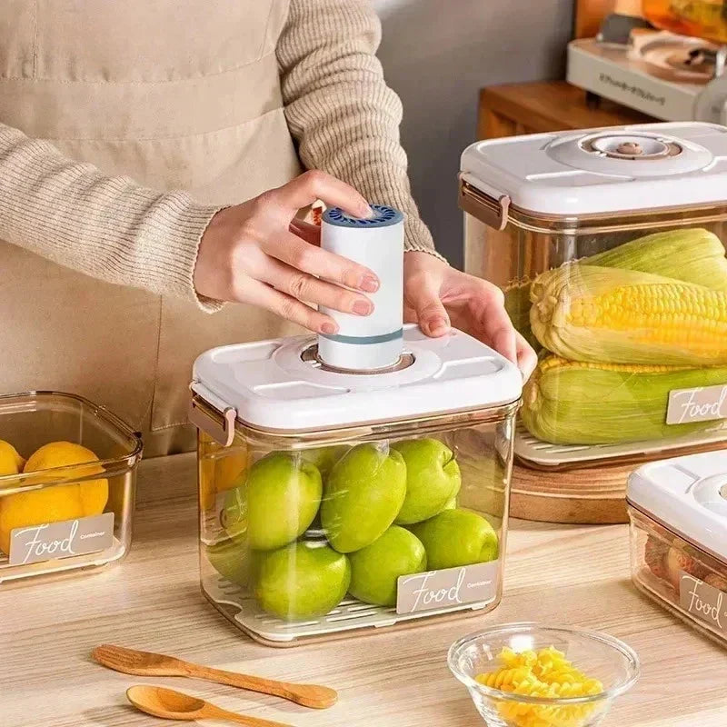 FreshLock airtight food storage container with hand vacuum pump, perfect for meal prep & food preservation