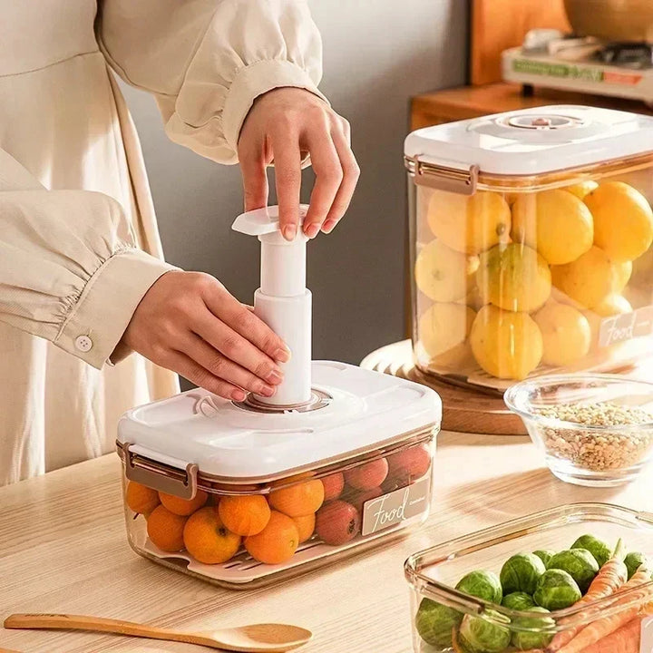 Airtight food vacuum storage container by FreshLock, ideal for kitchen organization & leftovers