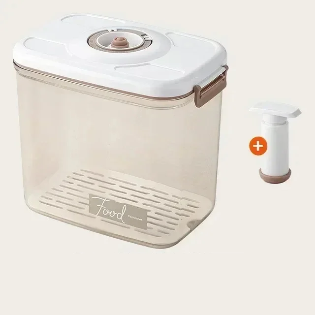 Set of FreshLock transparent vacuum storage containers with a hand pump for food preservation