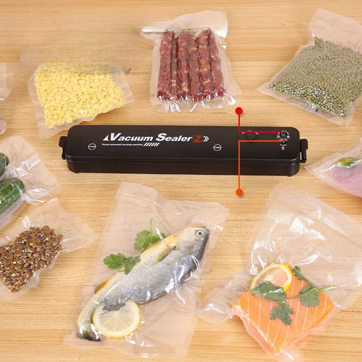 Powerful kitchen vacuum sealer for fresh food preservation, perfect for meal prep & food storage.